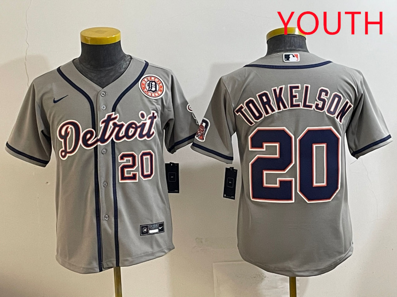 Youth 2025 Detroit Tigers 20 Torkelson grey Nike MLB jersey style 14